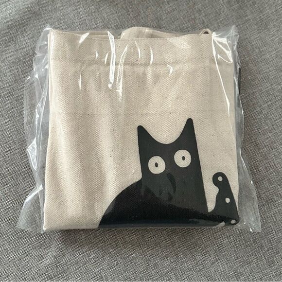 Murder Cat What? Canvas Tote - Picture 3 of 3